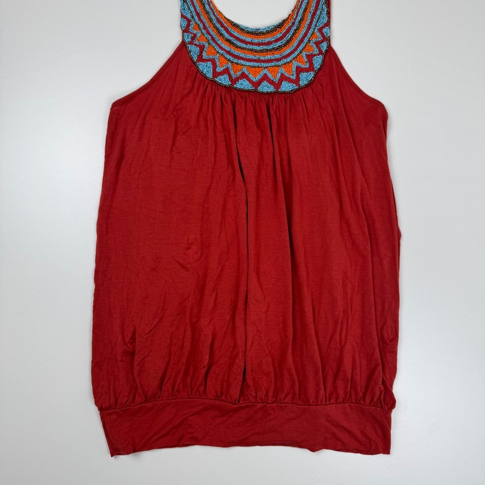 Vintage Y2K Twenty One Beaded Halter Top Micro Mini Dress Size Small Boho Fairy - Picture 7 of 11